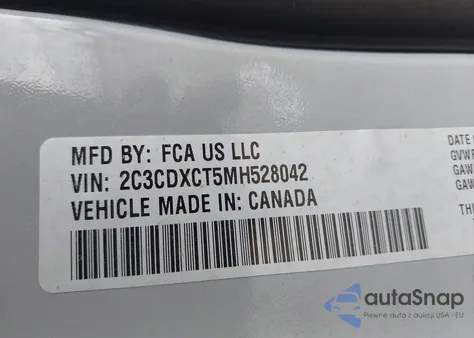 2021 Dodge Charger R/T Rwd from USA, damaged, VIN 2C3CDXCT5MH528042